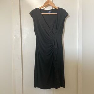 AMERICAN Living dress black ruffled sleeveless midi dress size 8